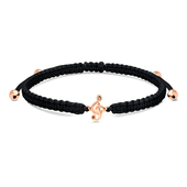 Treble Clef with Knitting Rope Bracelet BR-1503-RO-GP